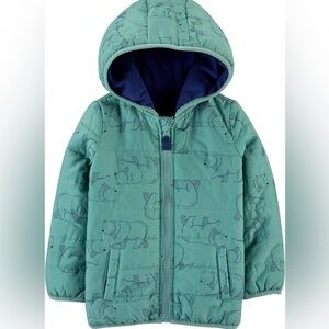 Simple Joys by Carter's Baby Boys' Puffer Jacket  | Green Bear | 3T